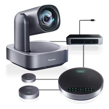 Office Equipment Conference System 4K 12x Optisk Zoom Optics PTZ -kamera og 9 meter stemme Pick Up Range Speakerphone