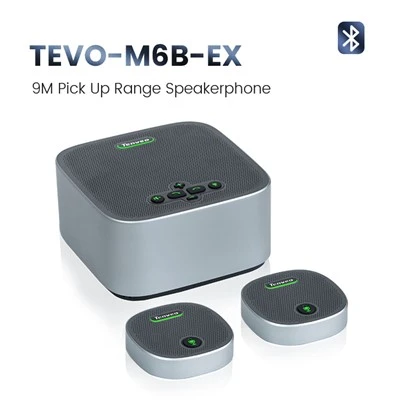 Trådløs konference mikrofon Bluetooth -højttalertelefon med 2 ekspansionsmikrofoner