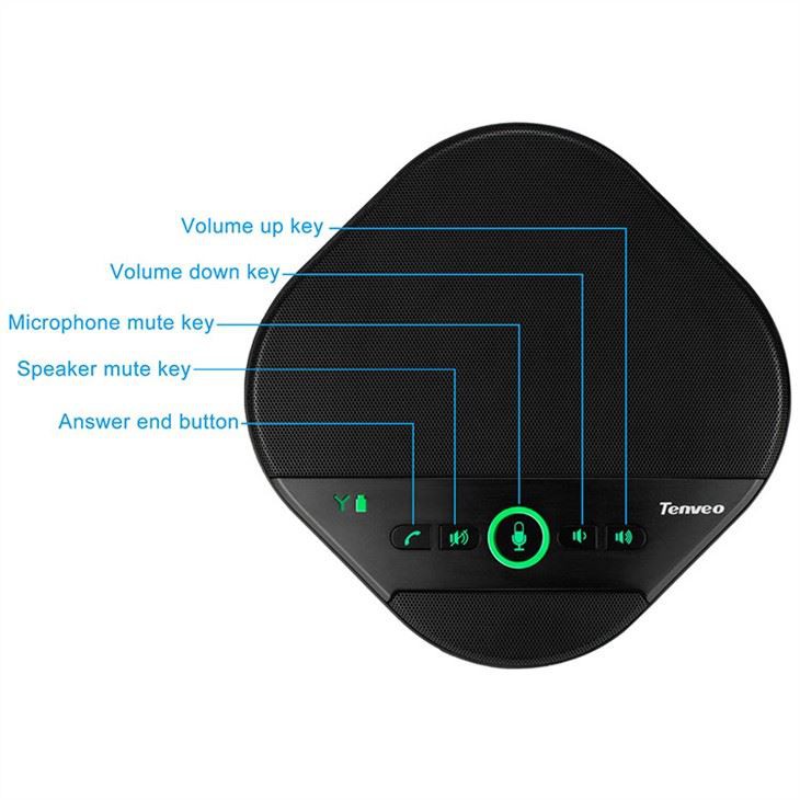 360-degree Omni-directional 3.5mm plug in microphone speaker for online free Audio / video Conference call